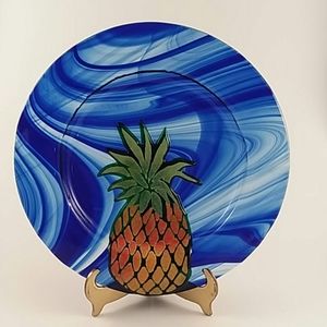 Collectible artisan glass plate by Jan Mitchell